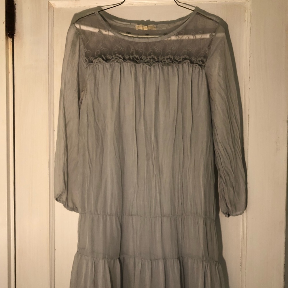 Blue/Silver Silk Dress